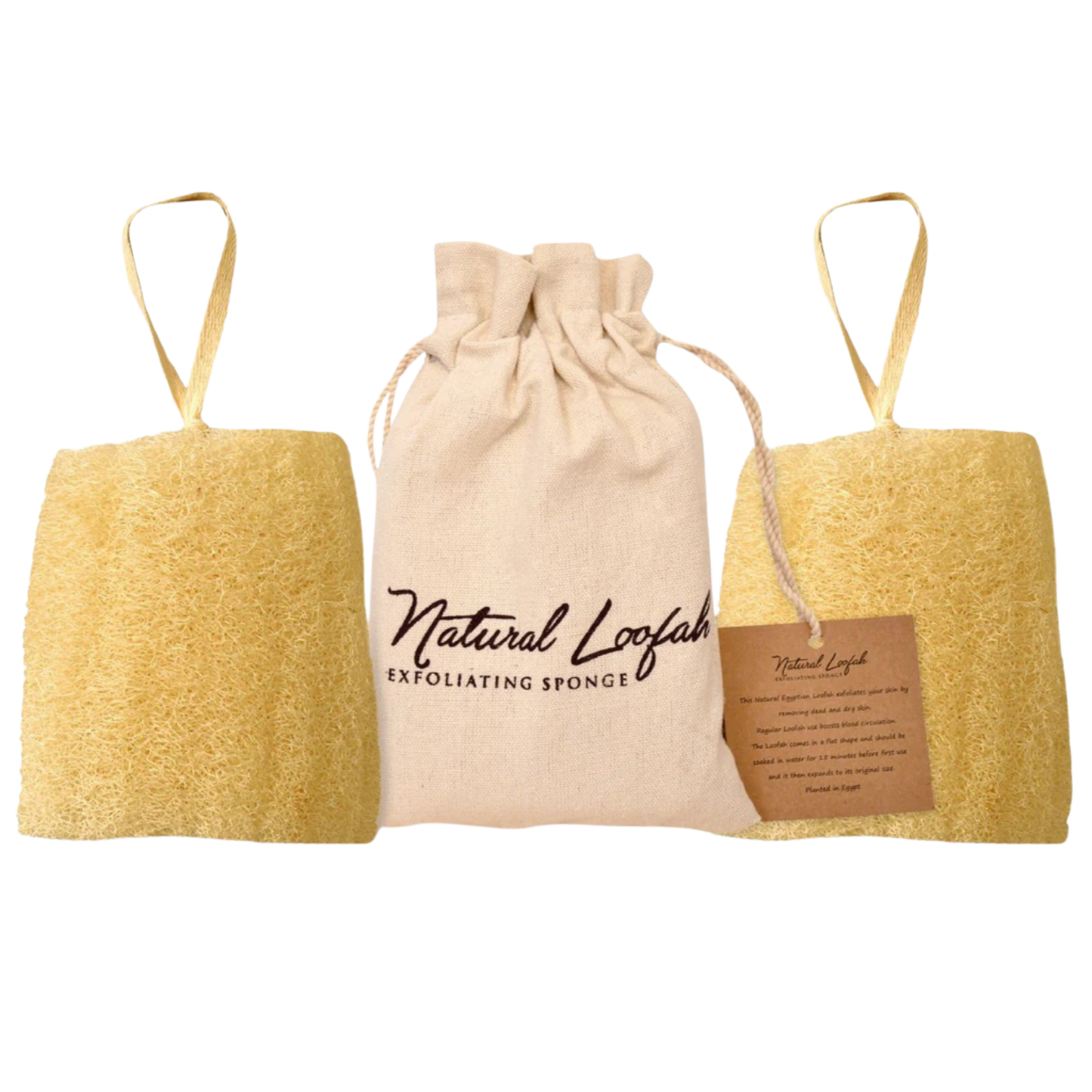 100% Egyptian Loofah Sponge Sets - Papa Bear Care